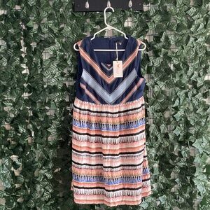 NWT THML size L Boho Striped Sleeveless Dress